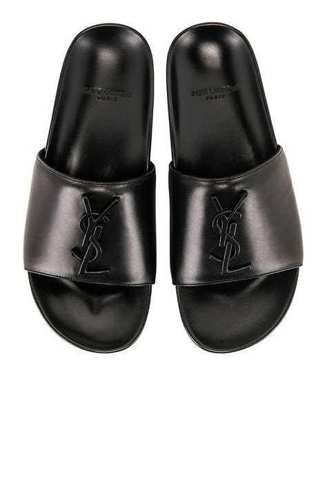 Yves Saint Laurent Joan Leather Slides 